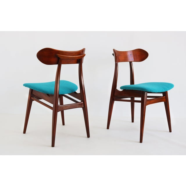 Stunning set of six Dutch design dining chairs, model: Kastrup, designed by Louis van Teeffelen and produced by Wébé in...