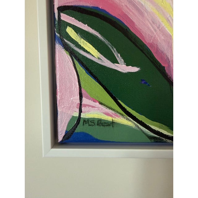 Contemporary Modern Abstract Floral Acrylic Painting, “Summer Floral Two,” Signed, Dated For Sale - Image 3 of 4