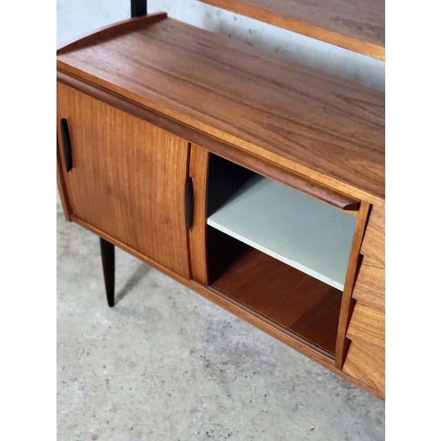 Wood Vintage Swedish Freestanding Wall Unit with Desk, 1960s For Sale - Image 7 of 13