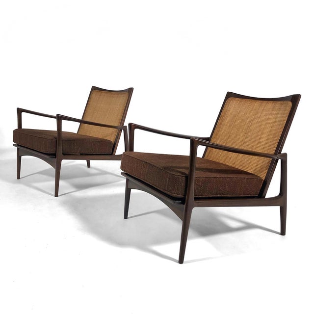 Selig Ib Kofod-Larsen Cane-Back Lounge Chair (Pair) For Sale - Image 4 of 11