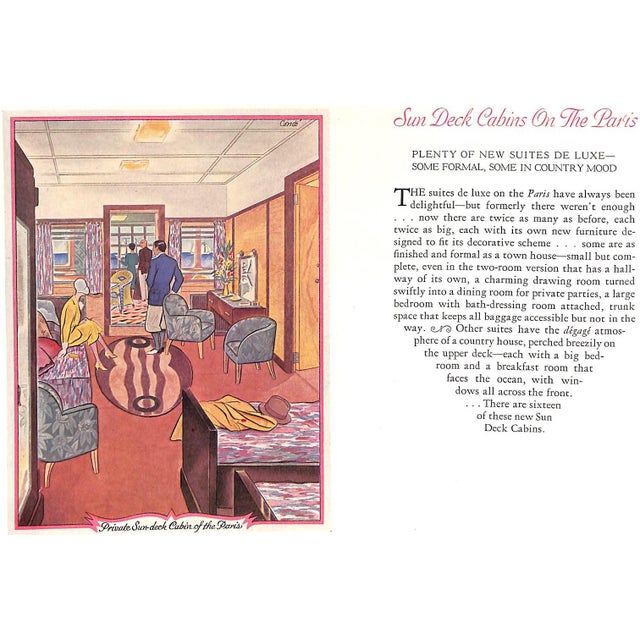 Paper "Ile De France: The Rue De La Paix of the Atlantic" 1930 For Sale - Image 7 of 12