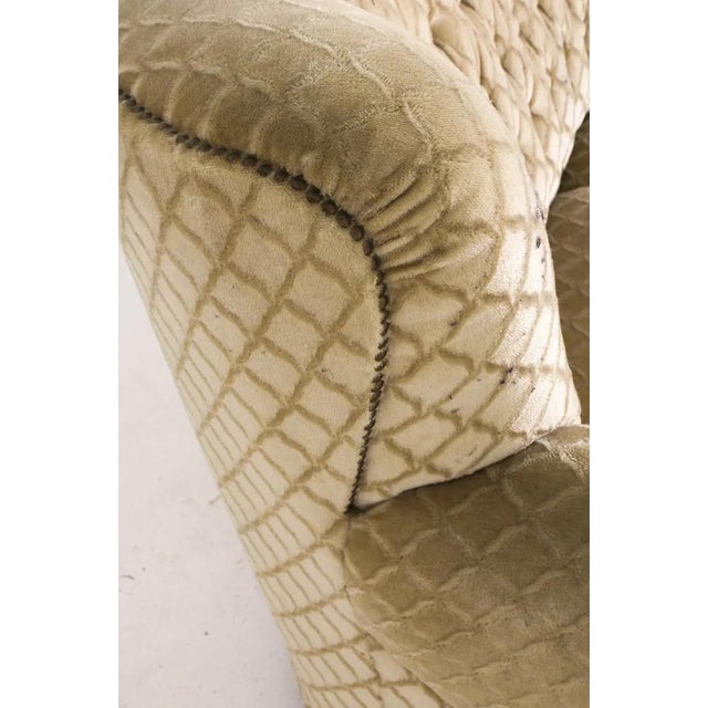 1950s Art Deco Danish Curved Banana Sofa W Textured Mohair Type Upholstery For Sale - Image 14 of 18