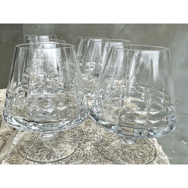 Vintage Cut Crystal Cognac Glasses, 1970s, Set of 6 For Sale - Image 10 of 14
