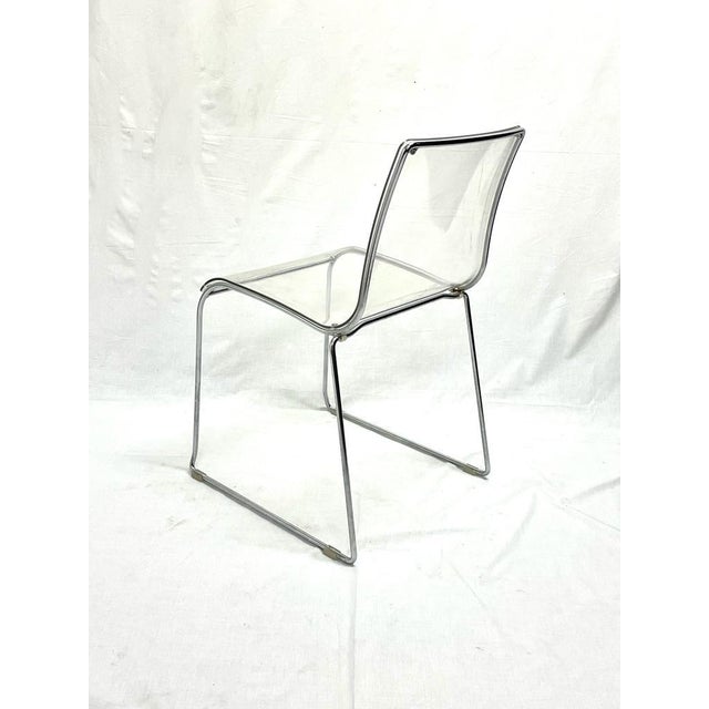 Vintage Acrylic Glass Chairs by Calligaris, Italy, 1980, Set of 4 For Sale - Image 3 of 5