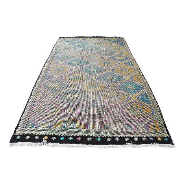 1960s Vintage Handmade Rug For Sale