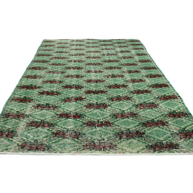 Distressed Vintage Turkish Sivas Rug - 03'05 X 06'03 For Sale - Image 4 of 5