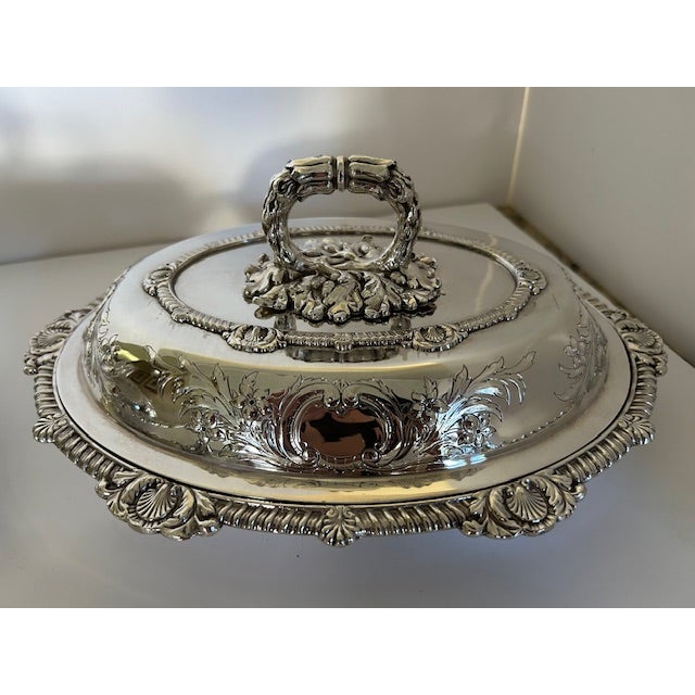 English Antique English Silverplate Covered Entree Dishes - A Pair For Sale - Image 3 of 17