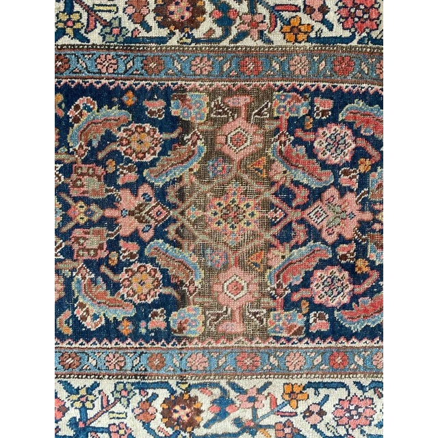Antique Bijar Hand-Knotted Wool Runner For Sale - Image 6 of 18