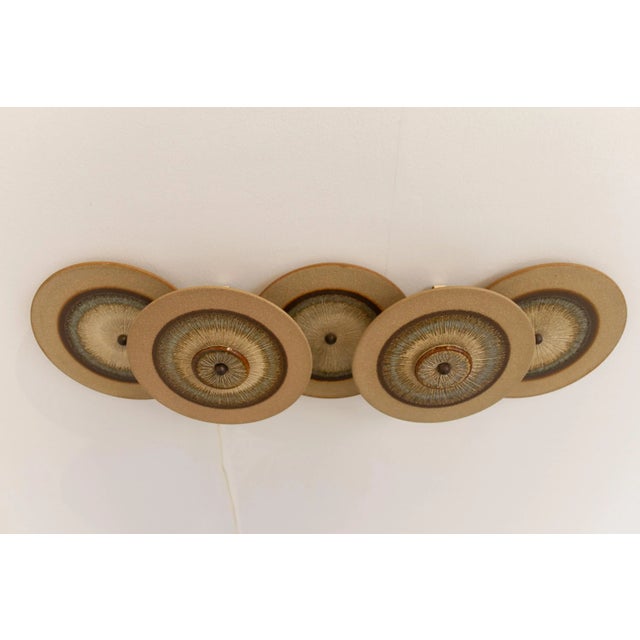 Ceramic Danish Ceramic Five Disc Wall Lamp from Søholm, 1970s For Sale - Image 7 of 18