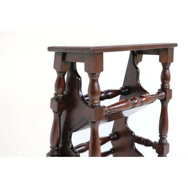 Antique English Victorian Library Stairs, 1920s For Sale - Image 11 of 13