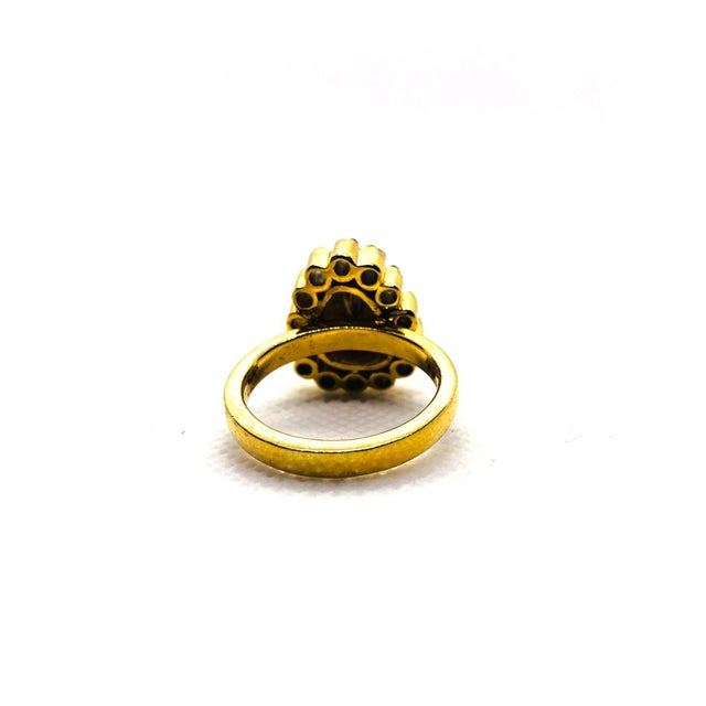 Metal Bochic “Capri” Natural Rose Cut Diamond Ring Set In 18K Gold & Silver For Sale - Image 7 of 11