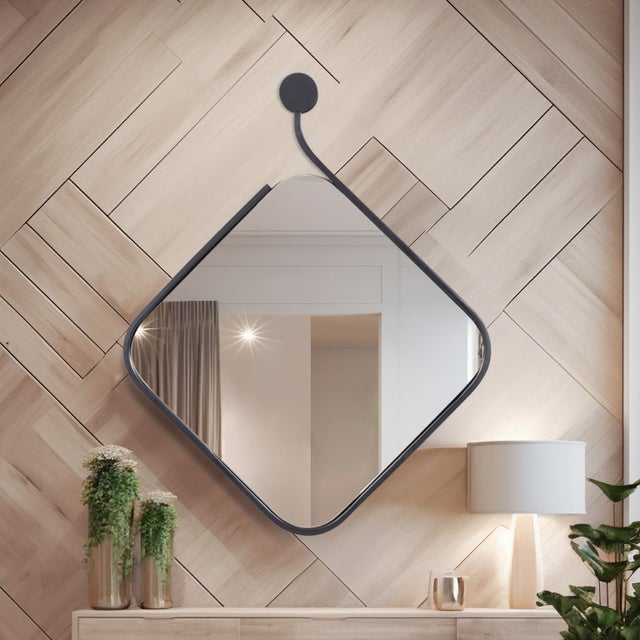 Contemporary Hudson Squared Metal Mirror For Sale - Image 3 of 10