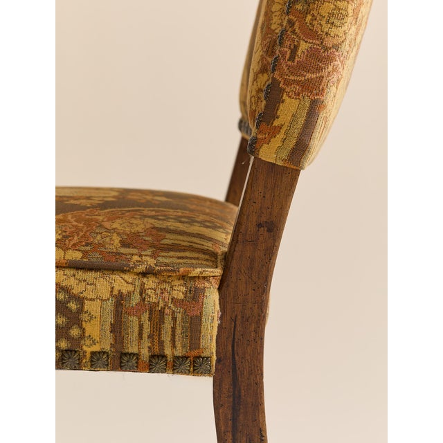 The Vintage 1970s Baroque Revival Tapestry & Carved Wood Dining Chairs For Sale - Image 9 of 11