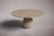Postmodern Pearl Travertine Round Dining Table 60" For Sale - Image 3 of 5