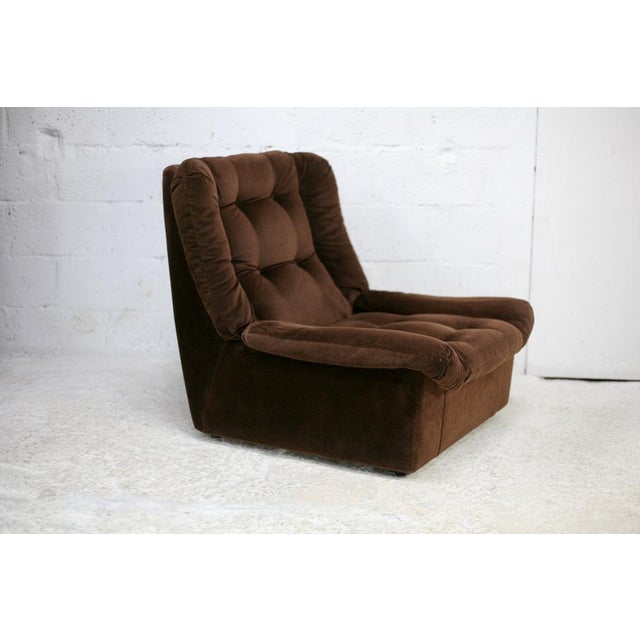 Tan Velvet Fireside Chair from Steiner, 1970s For Sale - Image 8 of 16