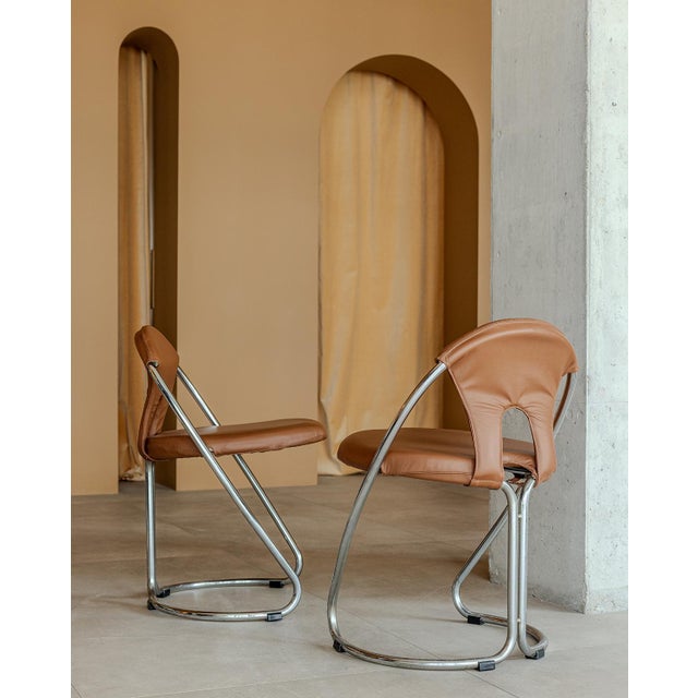 Italian Leather Chair For Sale - Image 4 of 6