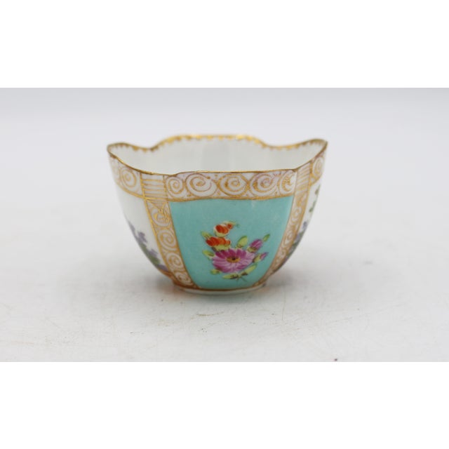 White Circa 1888-1916 Richard Klemm, Dresden Quatrefoil Demitasse Cup & Saucer For Sale - Image 8 of 10