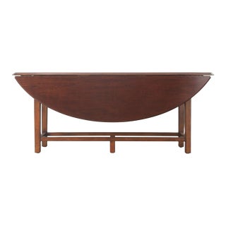 English Mahogany Drop Leaf Oval Dining Table For Sale