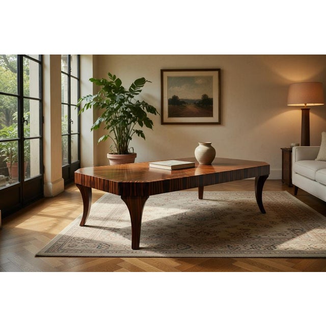 Vintage Low Table in Macassar and Shargreen by Garrison Rousseau, 1980 For Sale - Image 4 of 16