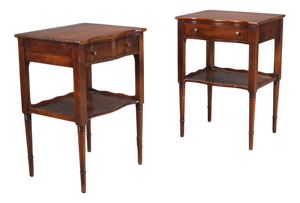 Walnut Bedside Tables, Set of 2