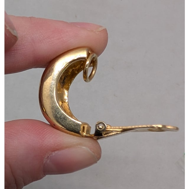 Vintage 1960s Signed Hattie Carnegie Cabochon Half Hoop Clip Earrings-2 Pieces For Sale - Image 10 of 11