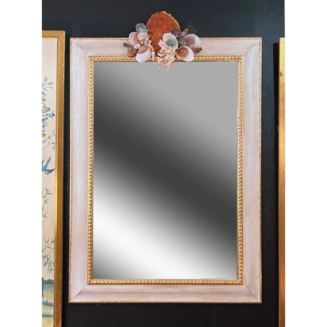 Italian Grotto Style Painted and Parcel Gilt Framed Wall Mirror With ...