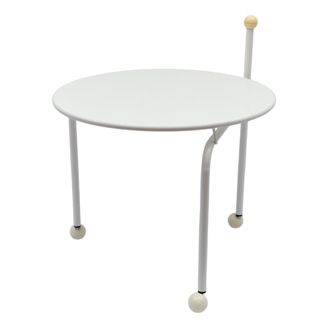 Round White Folding Table by Tord Bjorklund for Ikea, Sweden, 1980s For Sale