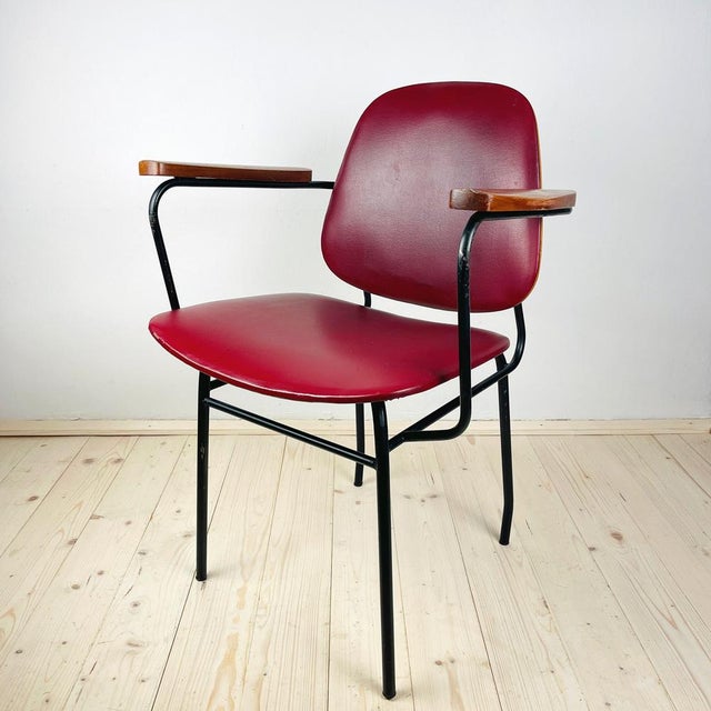 Mid-Century Red Dining Chair, Italy, 1960s For Sale - Image 15 of 15