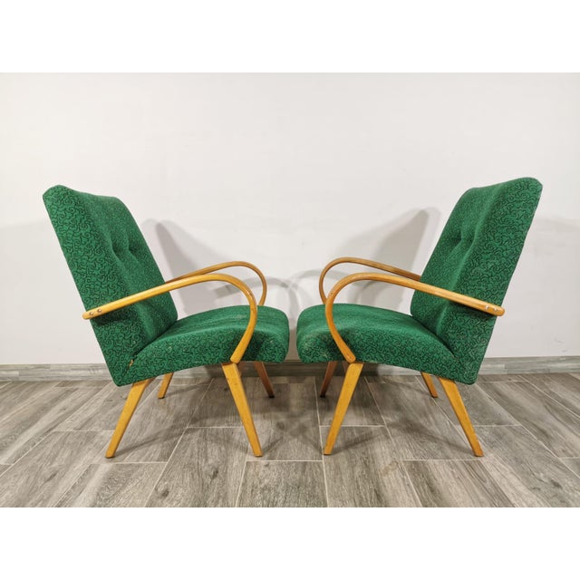 Set of Vintage Armchairs by Jaroslav Smidek, 1960s, in Good conditions. Designed 1960 to 1969 This piece has an...