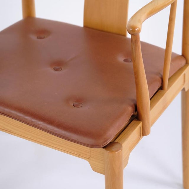 China Chairs FH 4283 in Cherry Wood with Leather by Hans J. Wegner for Fritz Hansen, 1970s, Set of 4 For Sale - Image 6 of 16
