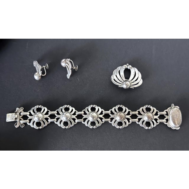 1920s Rare Sterling Silver Jewelry Suite by The Kalo Shop For Sale - Image 5 of 18