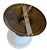 1920s Ribbed School House Style Light Fixture With Embossed Canopy For Sale - Image 4 of 9