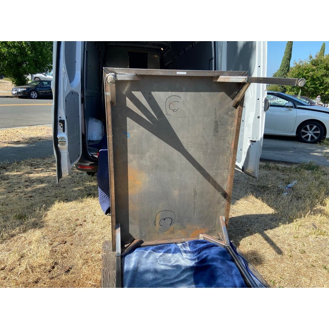 Modern contemporary all steel kitchen conference room table heavy could be used as a desk or craft table , has natural...