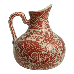 1960s Rood Red Craquele Porceleyne Fles Delft Pitcher