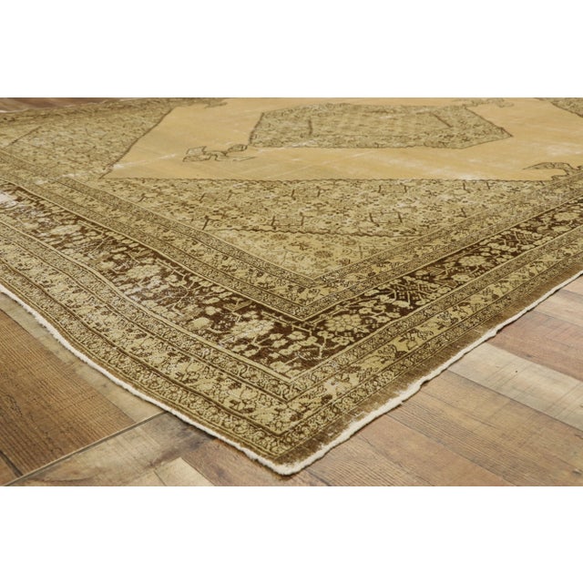 Brown Antique Persian Tabriz Rug - 09'00 X 12'00 For Sale - Image 8 of 11