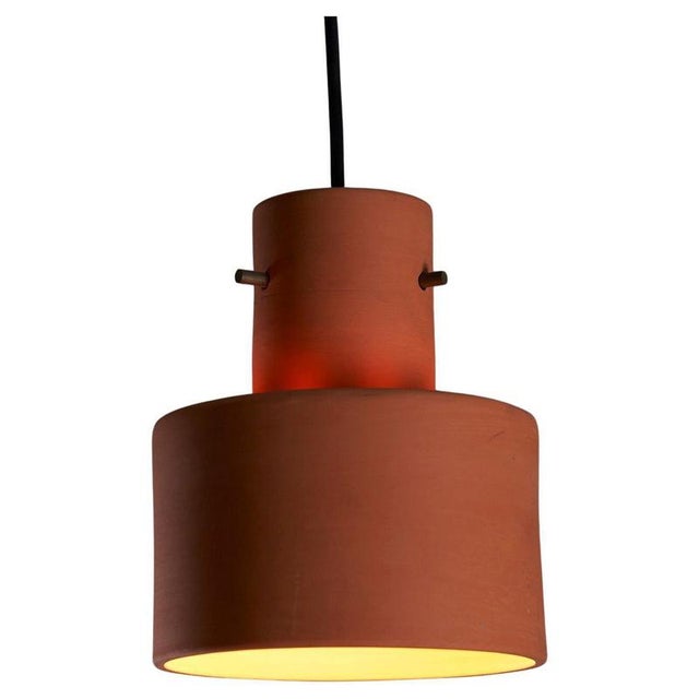 Dutch Modern Red Terracotta Pendant Light from Artiforte, 1950s For Sale - Image 9 of 9