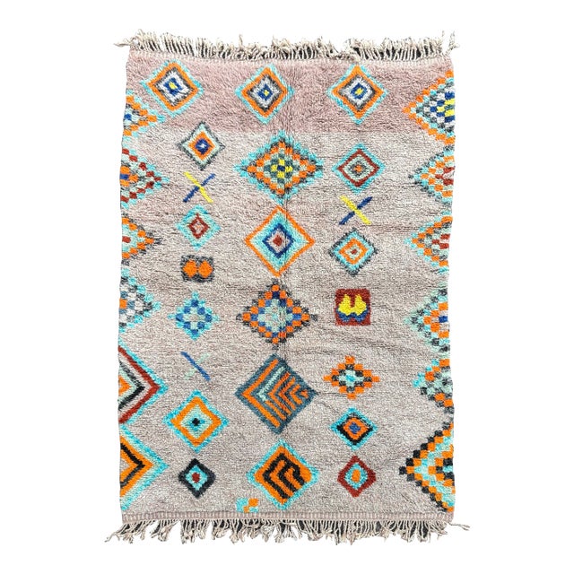 Colorful Wool Berber Rug For Sale
