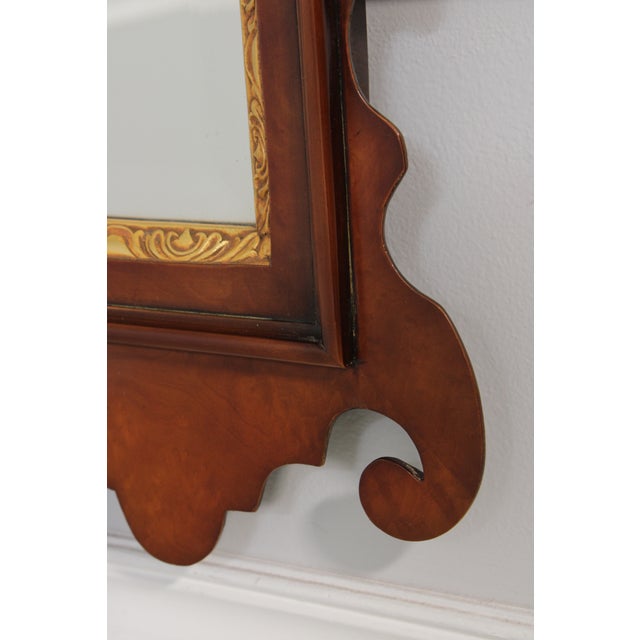 Colonial Williamsburg Chippendale Style Burl Walnut Wall Mirror For Sale - Image 9 of 14