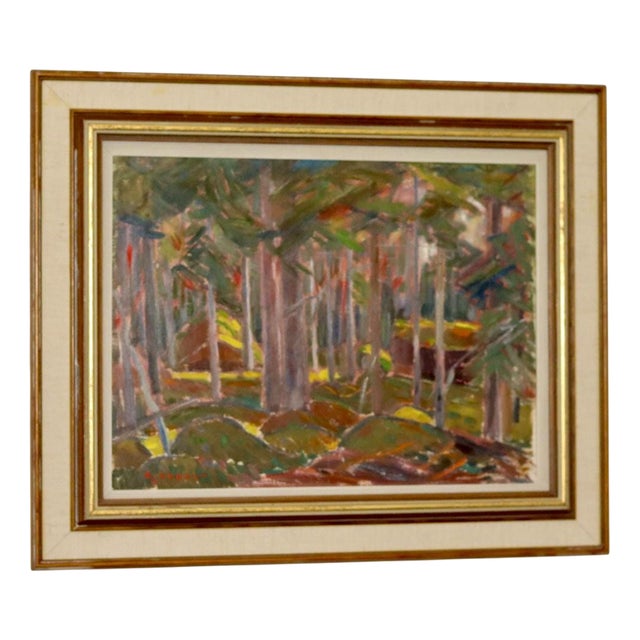 S. Toqvist, Forest, 1960s, Oil on Panel, Framed For Sale