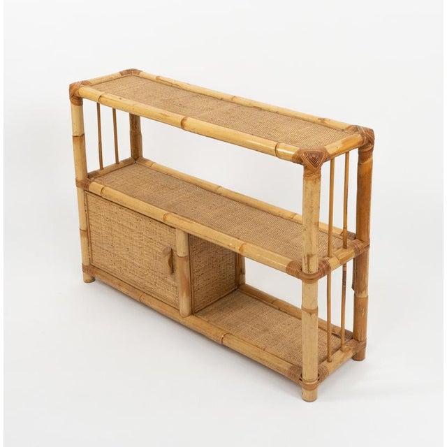 Mid-Century Modern Cabinet Shelf in Rattan and Bamboo, Italy, 1970s For Sale - Image 8 of 14