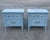 Wood Pair of Mid-Century Blue Gray Lacquered Nightstands For Sale - Image 7 of 15