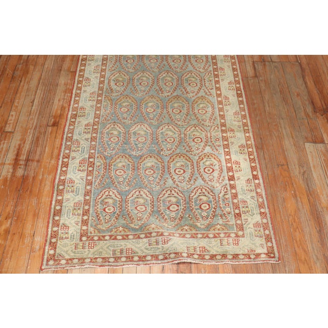Textile Early 20th Century Zabihi Collection Persian Malayer Paisley Wide Long Runner - 3'5" x 16'7" For Sale - Image 7 of 8