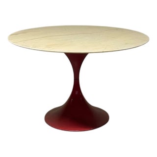 Vintage Hourglass Dining Table with Marble Top, 1960s For Sale