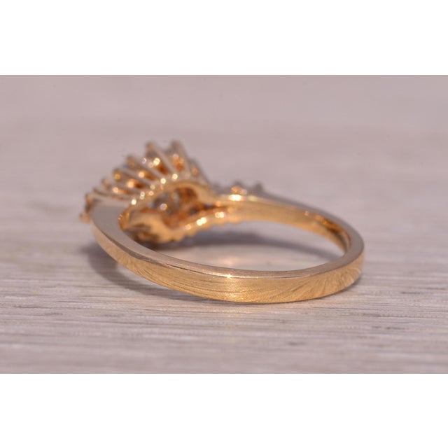 The Timeless Bloom: Natural Diamond Engagement Ring in Yellow Gold For Sale In Philadelphia - Image 6 of 11