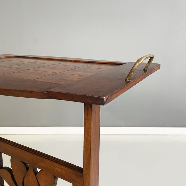 Italian Coffee Table in Wood and Brass, 1900s For Sale - Image 5 of 14