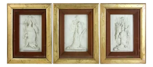 Framed Plaster Reliefs of German Hunting Prey - Set of 3