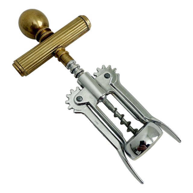 1970s Italy Brass Corkscrew Bottle Opener For Sale