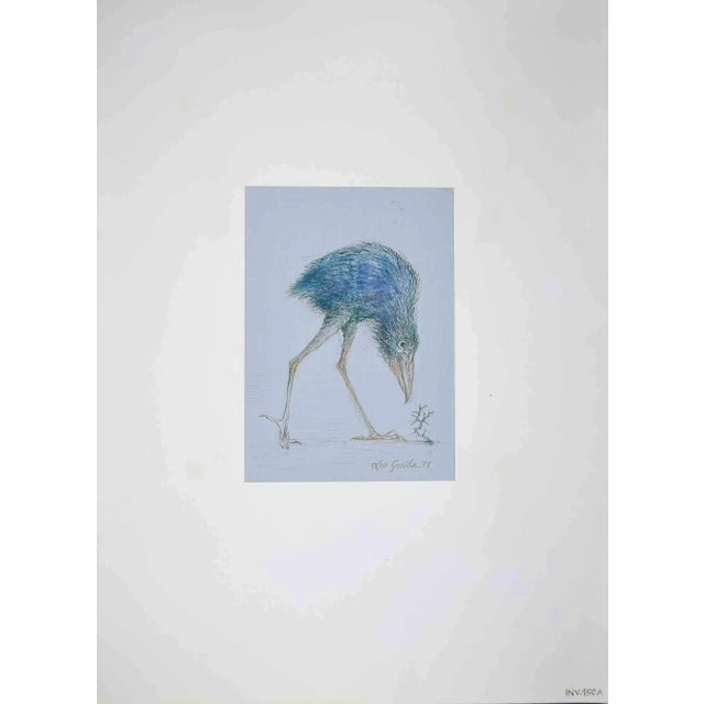 Bird is an original drawing in ink and pastel realized by Leo Guida in 1971. Good condition. Leo Guida (1992 - 2017)....