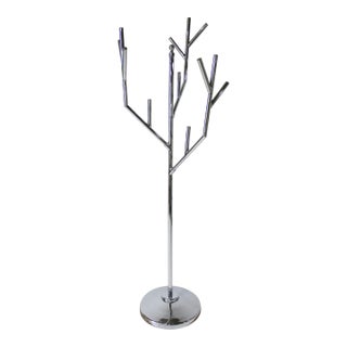 Post Modern Chrome Tree Styled Coat Hat Rack For Sale