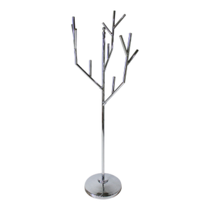Post Modern Chrome Tree Styled Coat Hat Rack